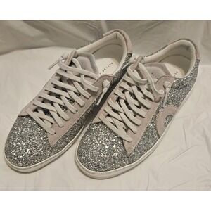 Oliver Cabell Low 1 YOLO Suede Silver Glitter Sneakers Womens Sz 9/39 $199